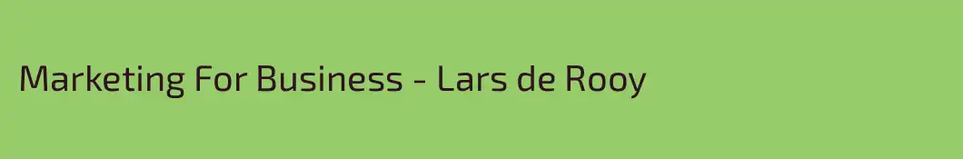 Marketing For Business - Lars de Rooy